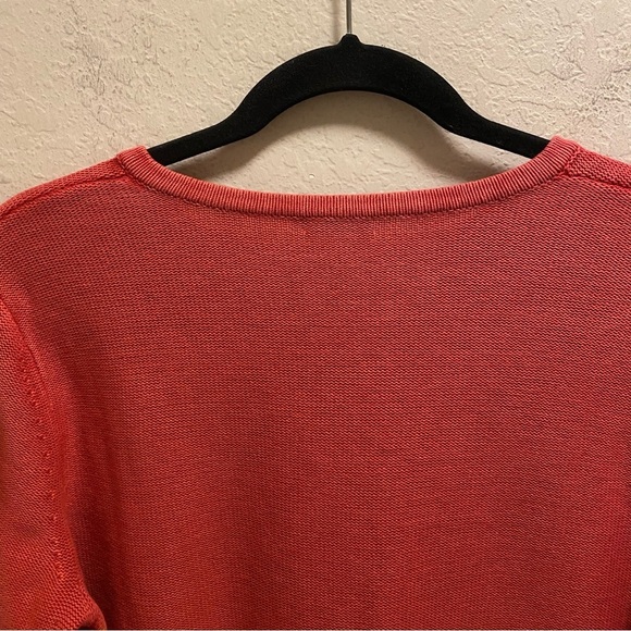 J. McLaughlin Red Crewneck Long Sleeve Shoulder Zip Sweater Size M - Picture 8 of 10